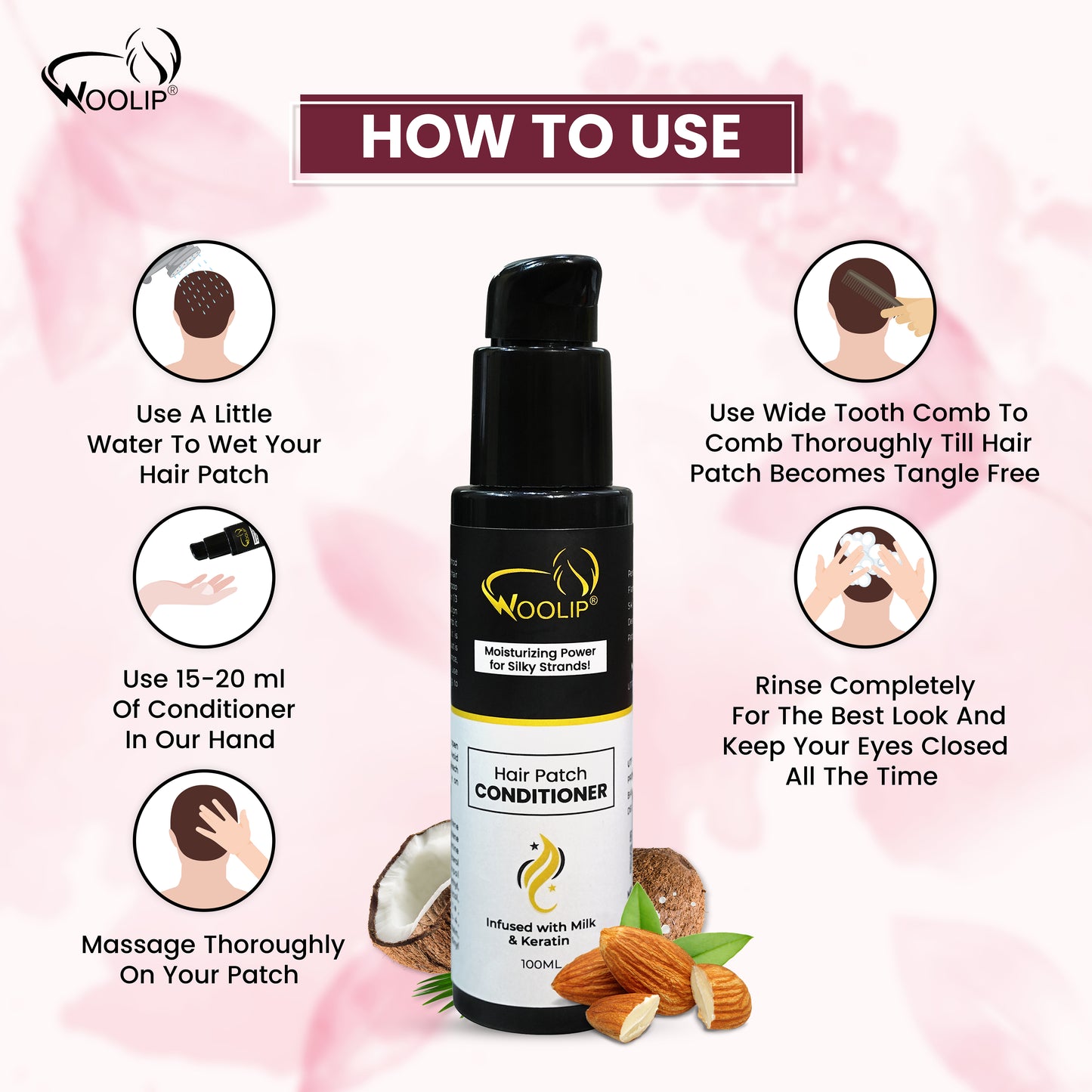 Hair Patch & Wig Softener | Hair Patch Conditioner| Soft, Silky and Tangle-Free Hair |100 ml