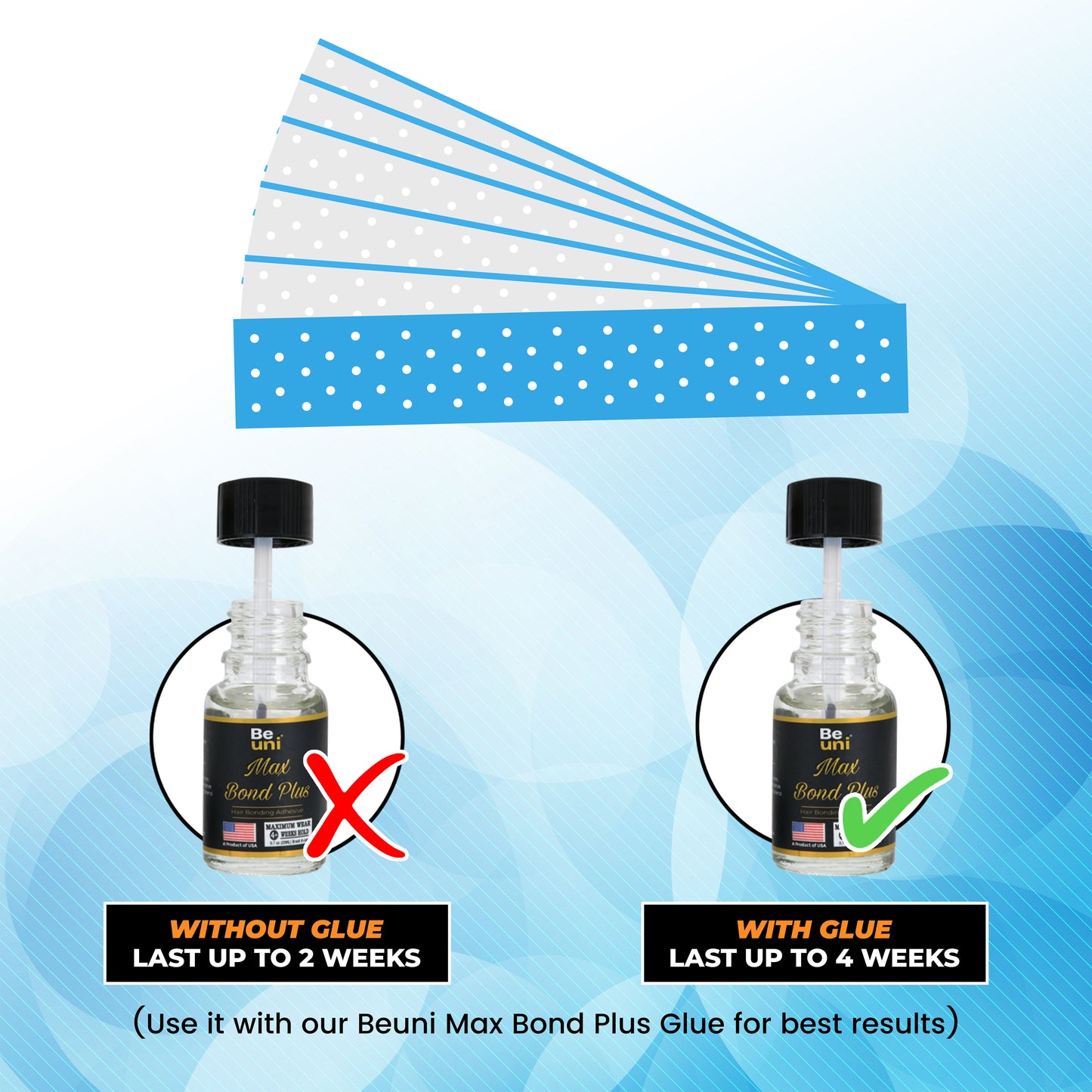 Woolip Extenda Bond Plus Bonding Strips With Holes Size - 1 1/2" X 12" (Blue - 10Pcs)