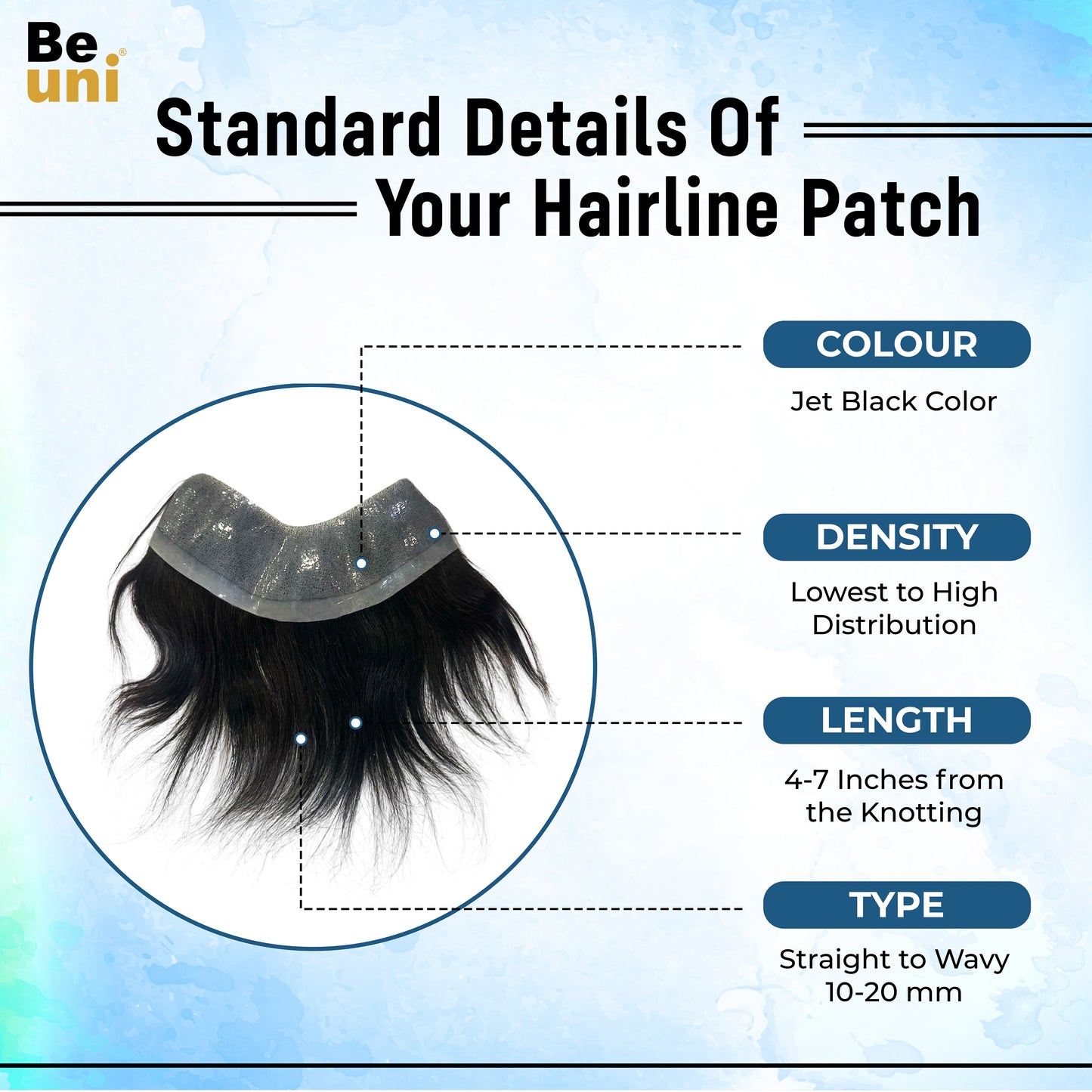 Beuni Frontal PU Skin Base Hair Patch for Invisible Frontline & Natural Coverage