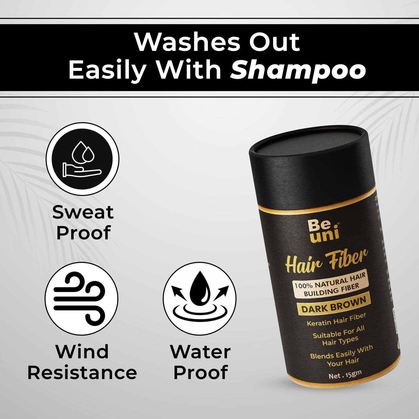 Beuni Hair Fibers for Women & Men (Dark Brown- 15 gm)