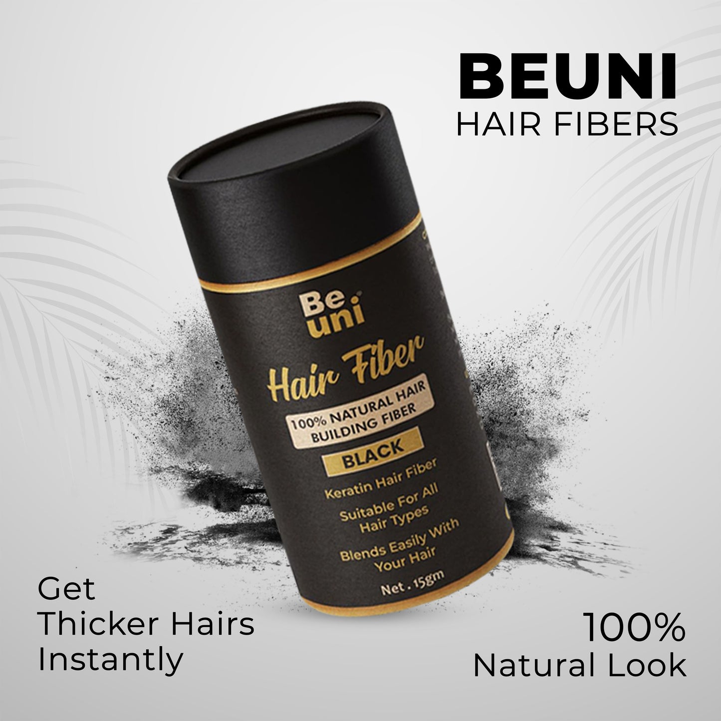 Beuni Hair Fibers for Women & Men (Black - 15Gm)