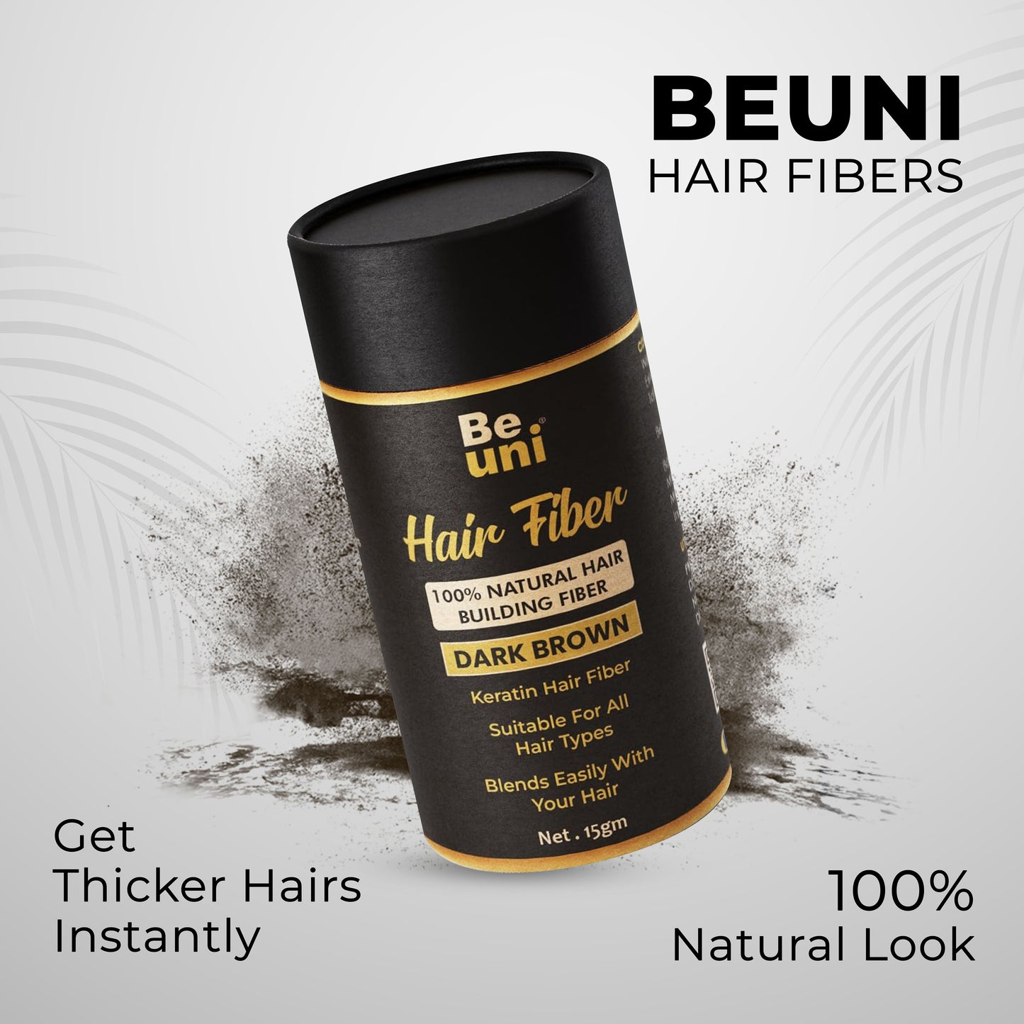Beuni Hair Fibers for Women & Men (Dark Brown- 15 gm)