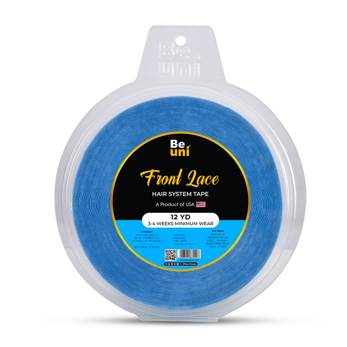 Premium Front Lace Support Double Sided Transparent Tape (1″ x 12 YD)