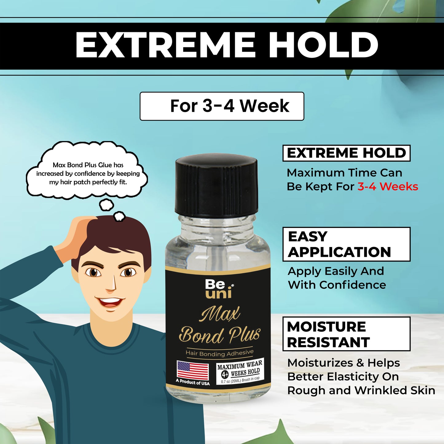 Premium Max Bond Plus Strong Wig Adhesive(0.7 OZ 20 ml)