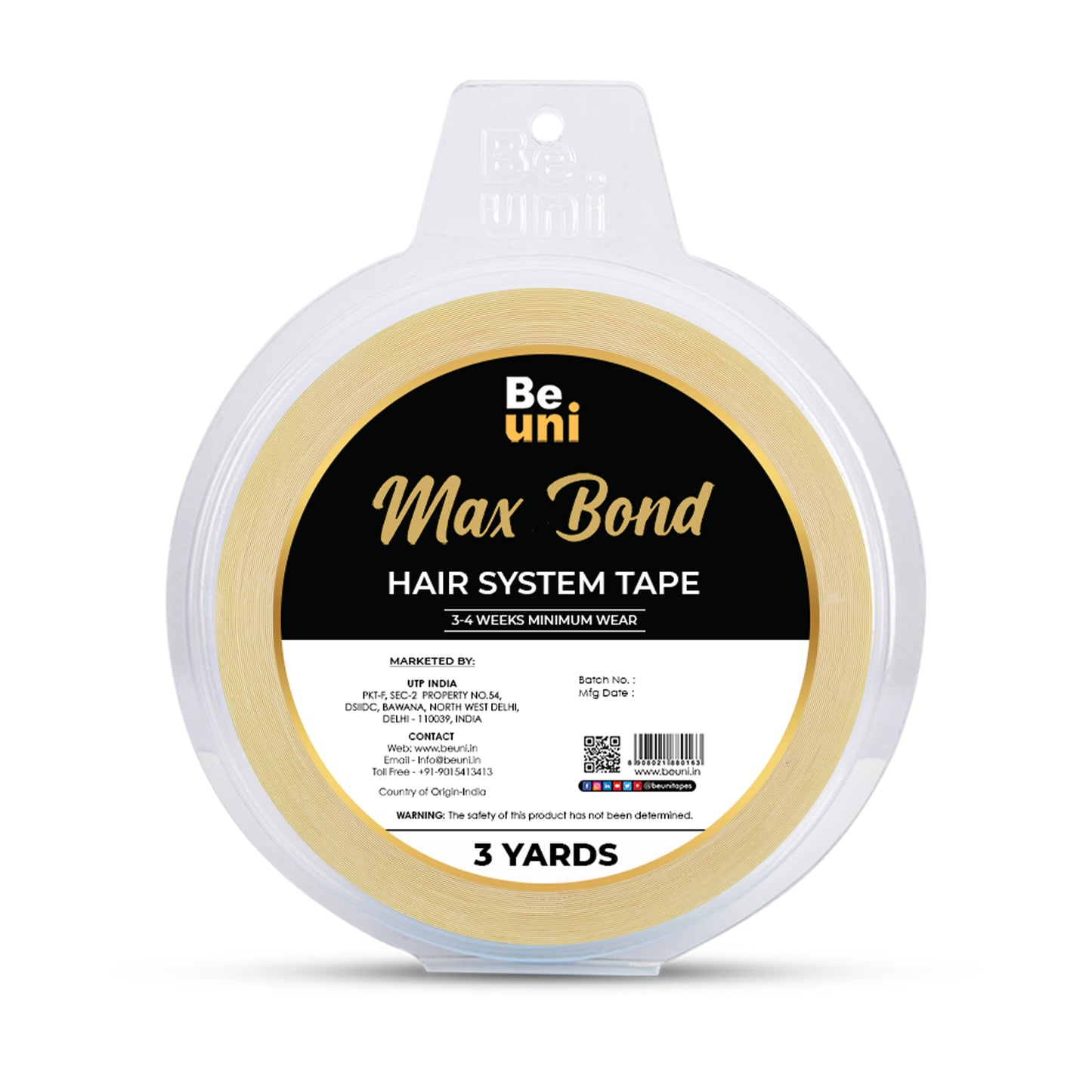 Premium Max Bond Double Sided Transparent Ultra Hold Patch Wig Tape(1″ x 3 YD ROLL)