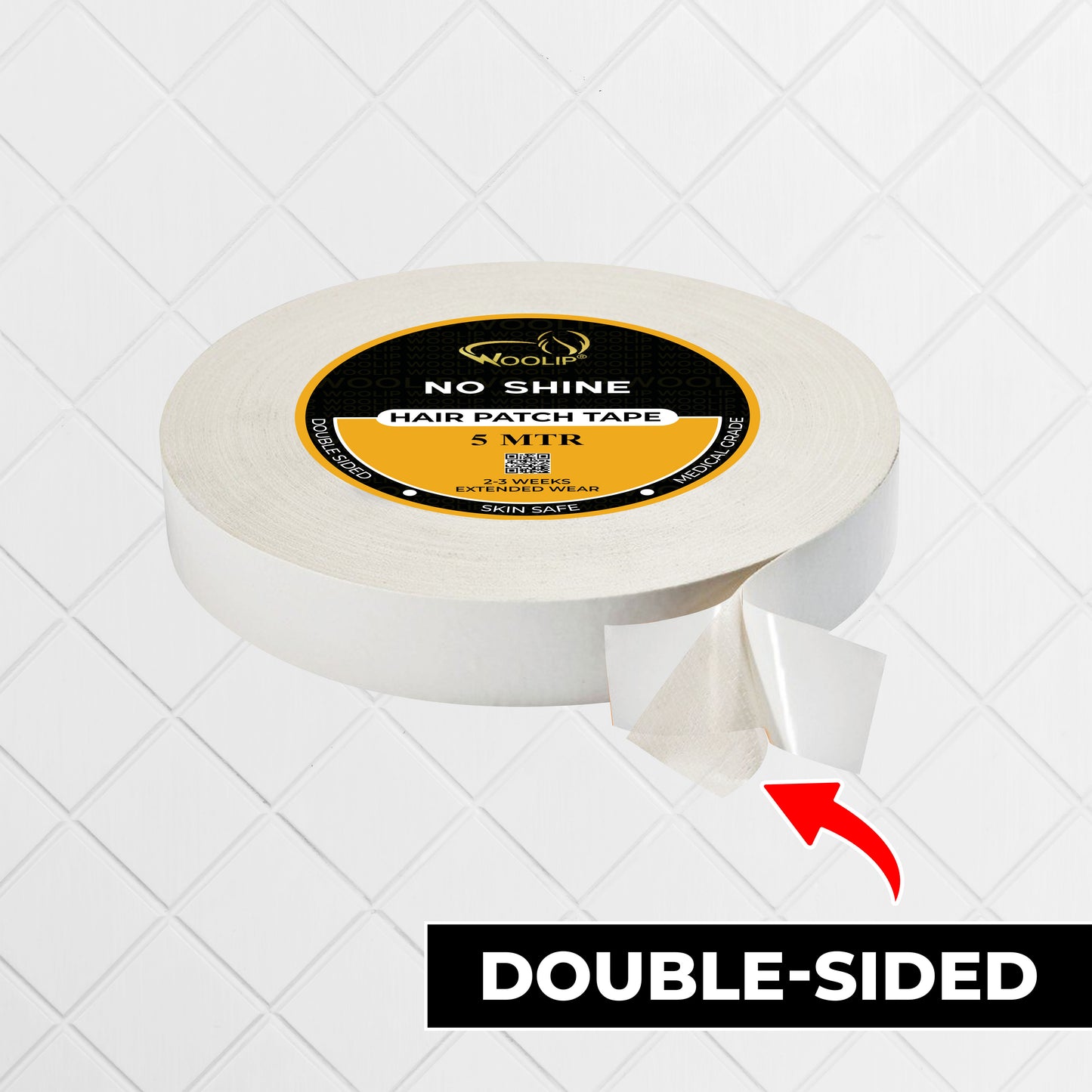 Woolip Super Stretch Double sided No shine Hair Patch Tape Unisex (5 Meter)