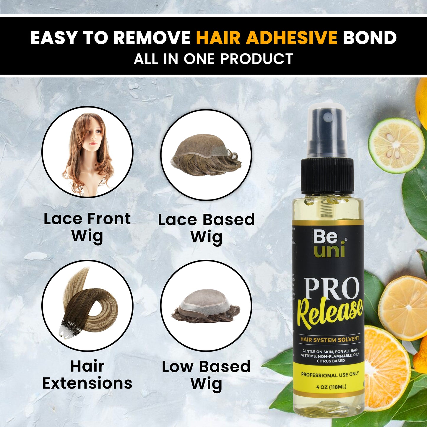 Premium Pro Release Hair Wig Adhesive Remover Solvent 4oz (118ml)