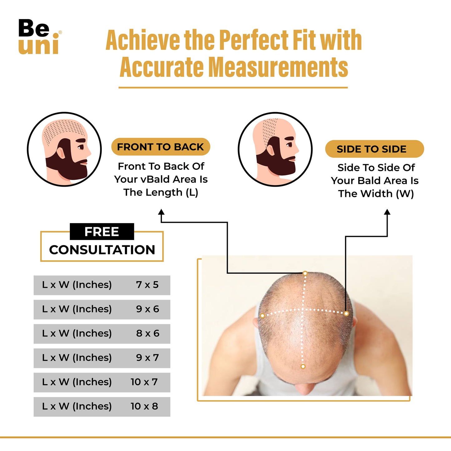 Beuni USA BASE Smart Hair Patch for Men, Matte Hair Wig in 100% Natural Human Hair, Most Durable Grip Strip for Extra Cushioning, 2x Strong Base (Colour: Natural Black)