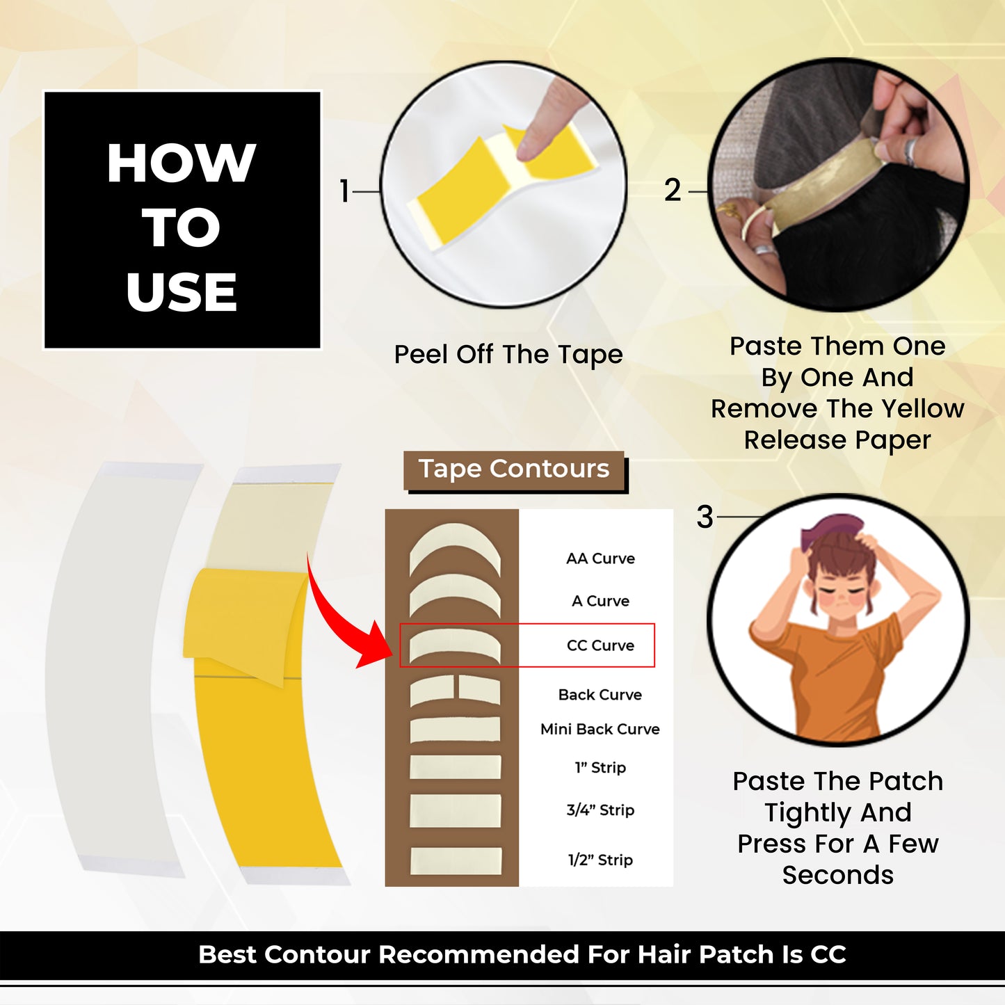 Beuni German Brown Strong Hold Waterproof Tape for Hair Patch - 36 Pcs