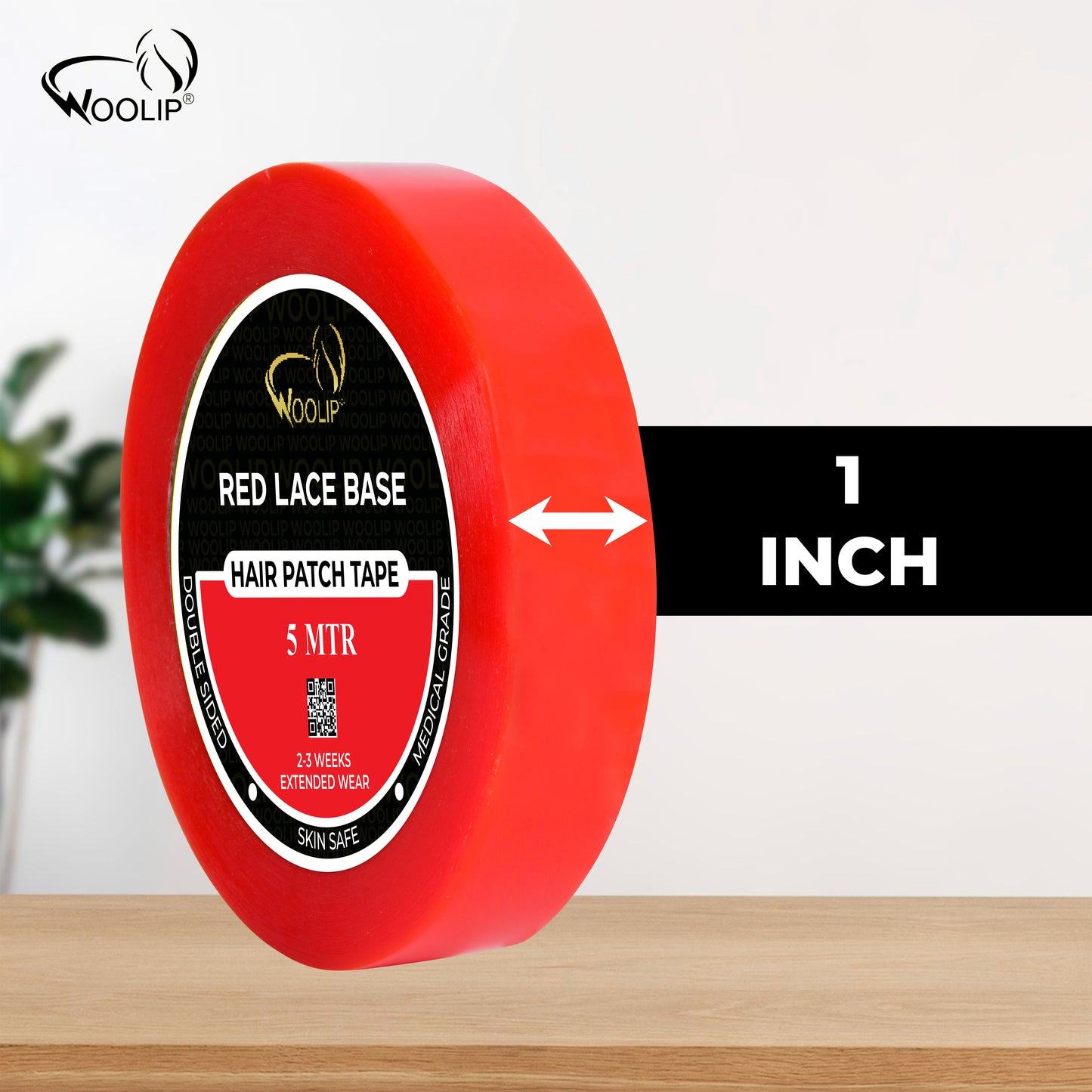 Woolip Transparent Hair Wigs/Patch Double Sided Red Tape (5 Meter)