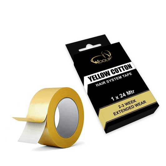 Woolip Yellow cotton Tape | German Brown Tape | Wig Tape I Hair Patch Tape (24 meter)