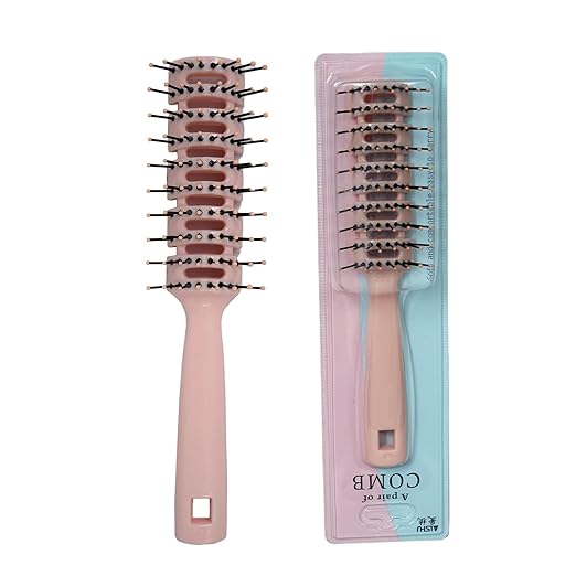 (Vent Peach) Beuni Professional Perfect Hair Brush for Men, Women and Kids, Detangler for All Hair Types with Soft Bristles