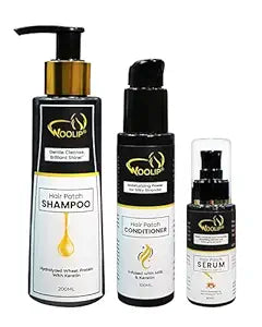 Hair Patch Care Kit Shampoo Conditioner And Serum Combo Set 200ml 100ml 60ml