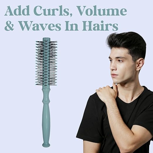 (Sleek Roller Cyan) Beuni Professional Perfect Hair Brush for Men, Women and Kids, Detangler for All Hair Types with Soft Bristles