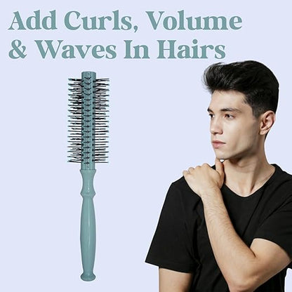 (Sleek Roller Cyan) Beuni Professional Perfect Hair Brush for Men, Women and Kids, Detangler for All Hair Types with Soft Bristles