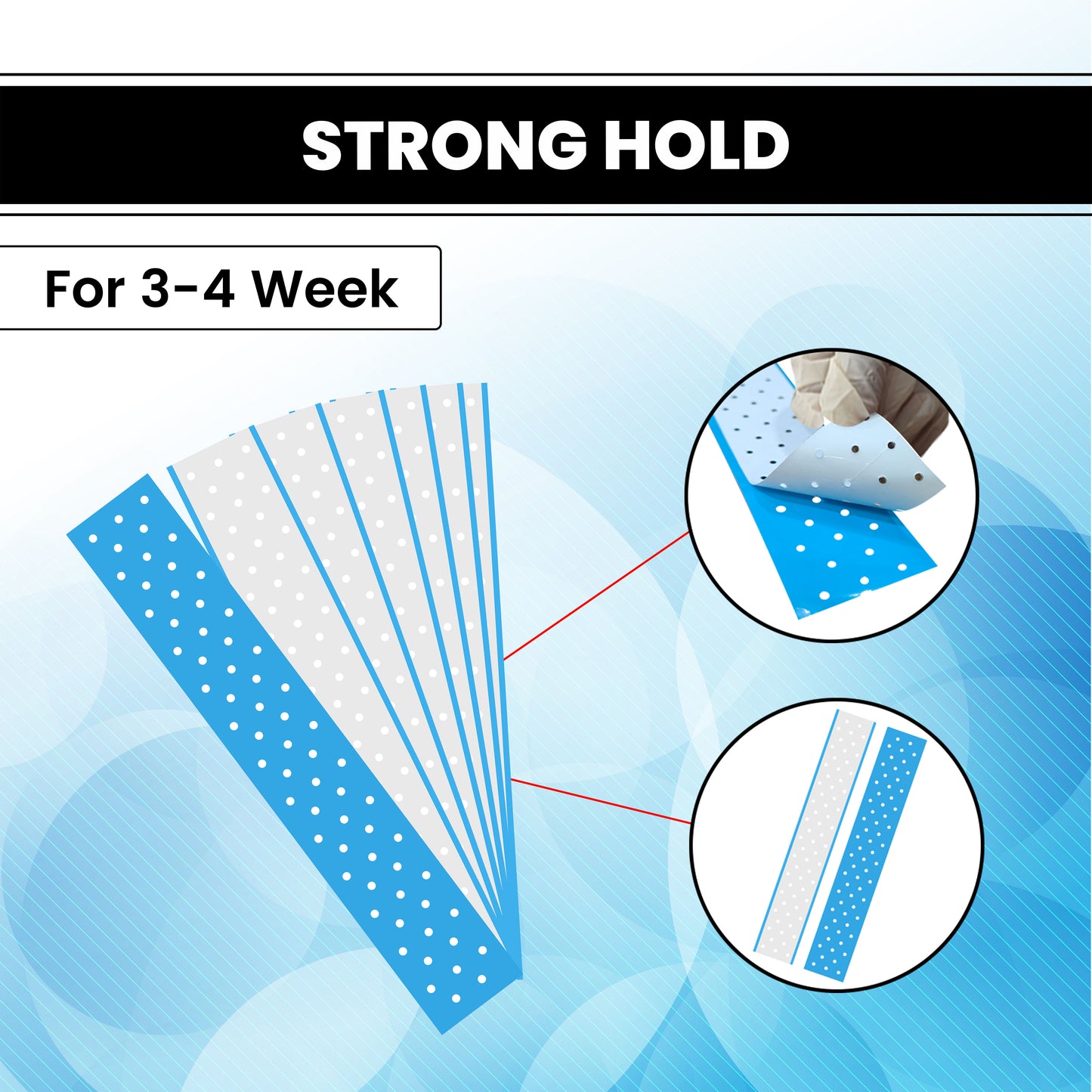 Woolip Extenda Bond Plus Bonding Strips With Holes Size - 1 1/2" X 12" (Blue - 10Pcs)