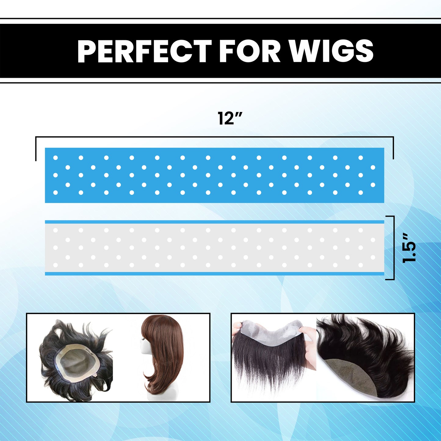 Woolip Extenda Bond Plus Bonding Strips With Holes Size - 1 1/2" X 12" (Blue - 10Pcs)