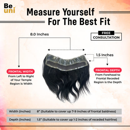 Beuni Front line double base Natural Look Customizable Natural Human Hair Patch