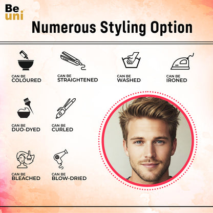Beuni Front line double base Natural Look Customizable Natural Human Hair Patch