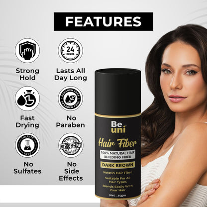 Beuni Hair Fibers for Women & Men (Dark Brown - 25Gm)