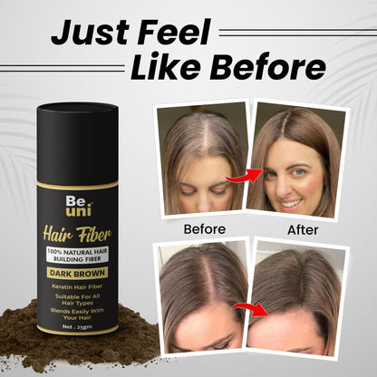 Beuni Hair Fibers for Women & Men (Dark Brown - 25Gm)