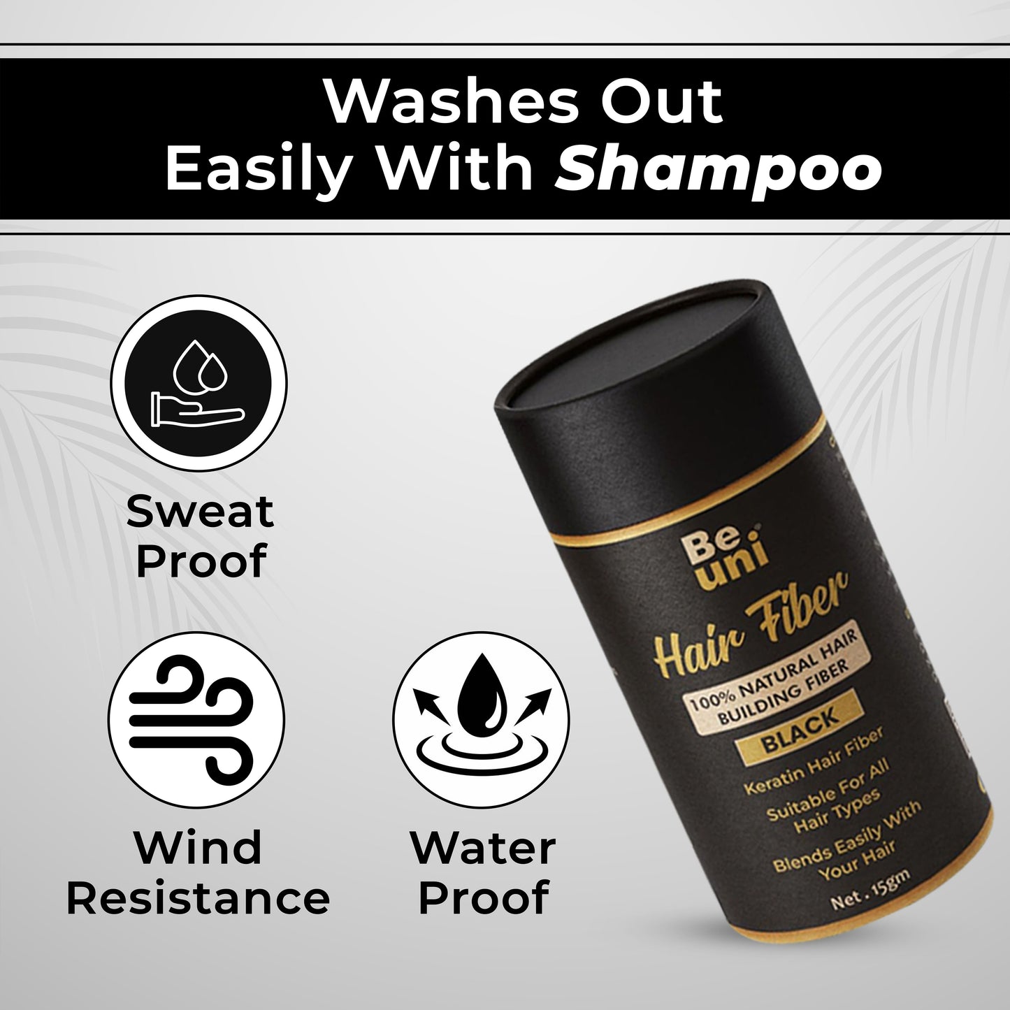 Beuni Hair Fibers for Women & Men (Black - 15Gm)