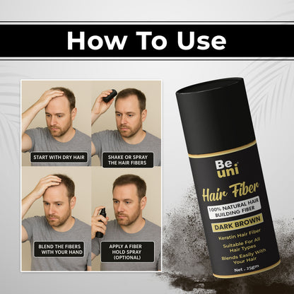 Beuni Hair Fibers for Women & Men (Dark Brown - 25Gm)