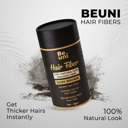 Beuni Hair Fibers for Women & Men (Dark Brown- 15 gm)