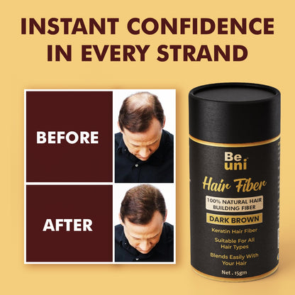 Beuni Hair Fibers for Women & Men (Dark Brown- 15 gm)