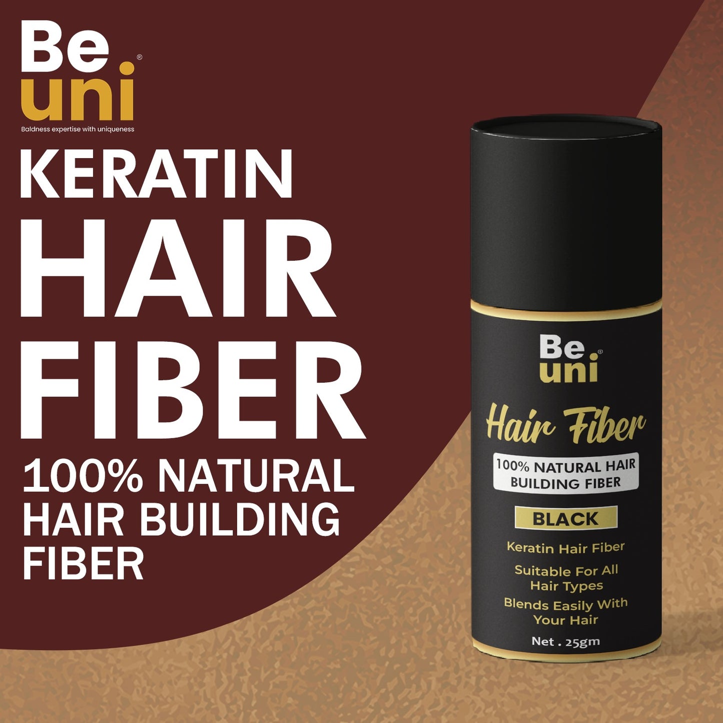 Beuni Hair Fibers for Women & Men (Dark Brown - 25Gm)