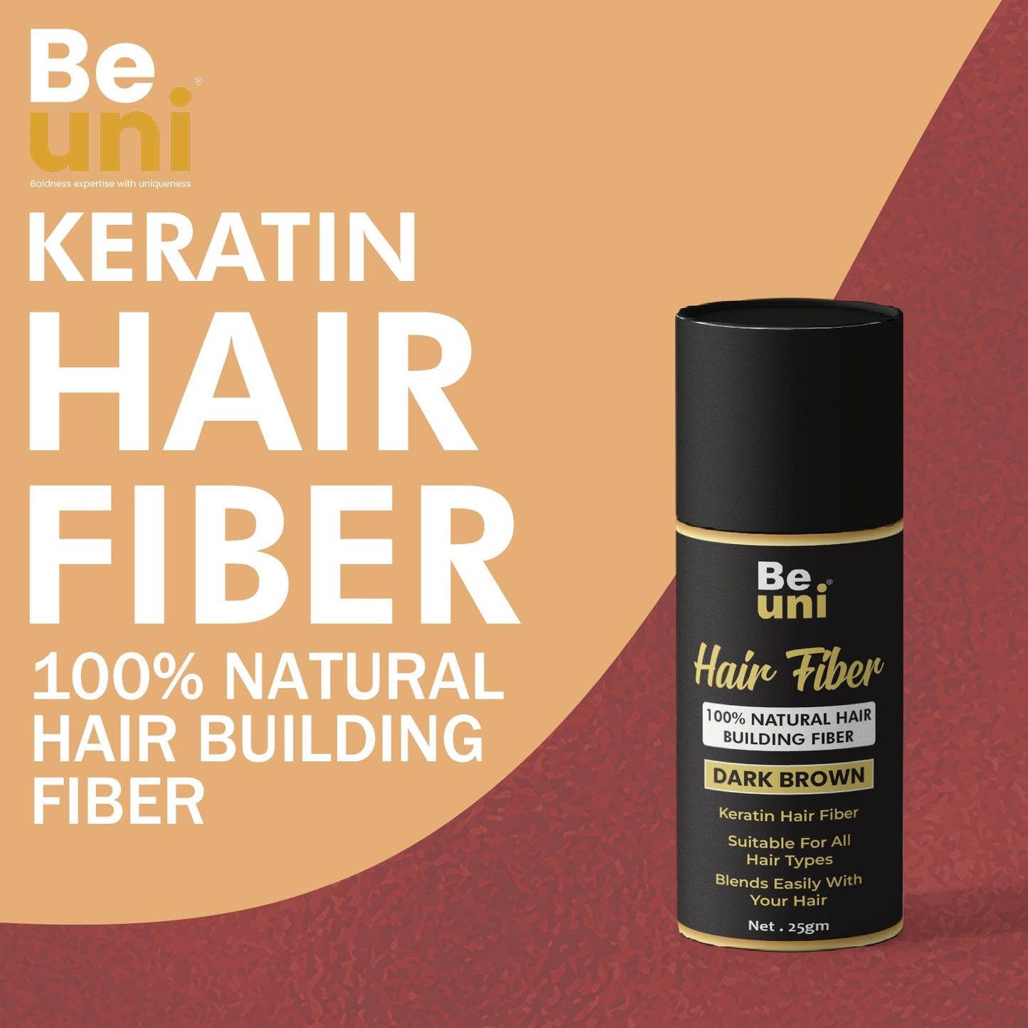 Beuni Hair Fibers for Women & Men (Black - 25Gm)