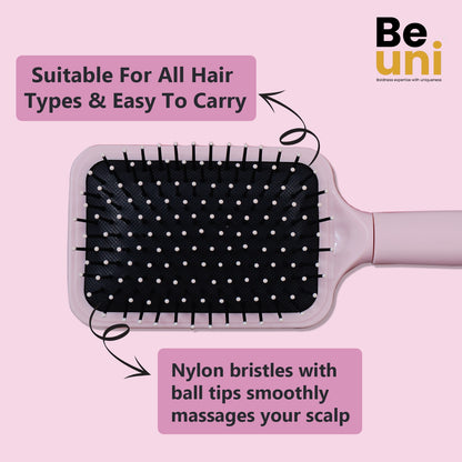 (Paddle Pink) Beuni Professional Perfect Hair Brush for Men, Women, and Kids, Detangler for All Hair Types Soft Bristles