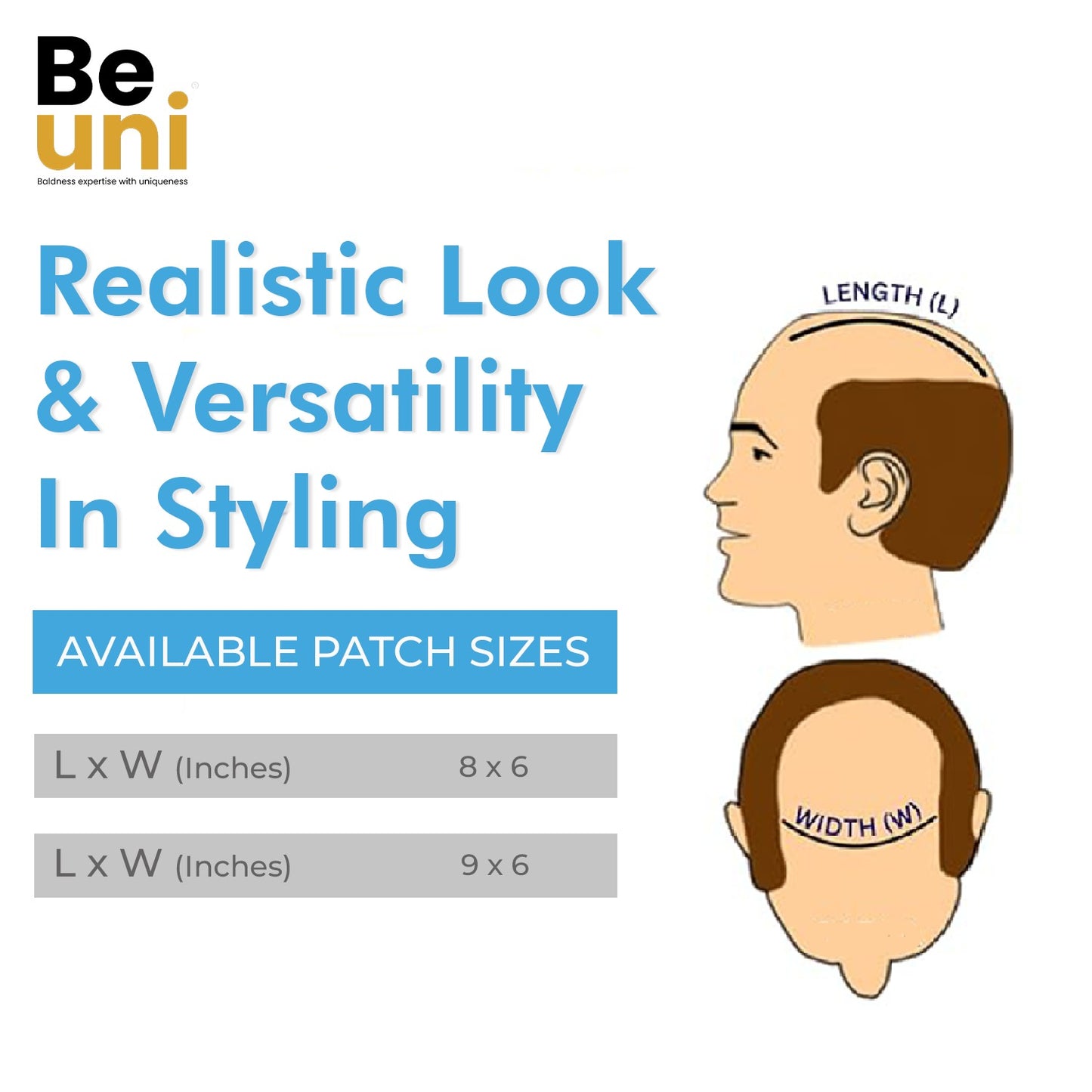 Beuni Front lace Hair patch for men | Hair wig for men | 100% natural human hair | Natural Hairline| Comfortable Lace Base | Black