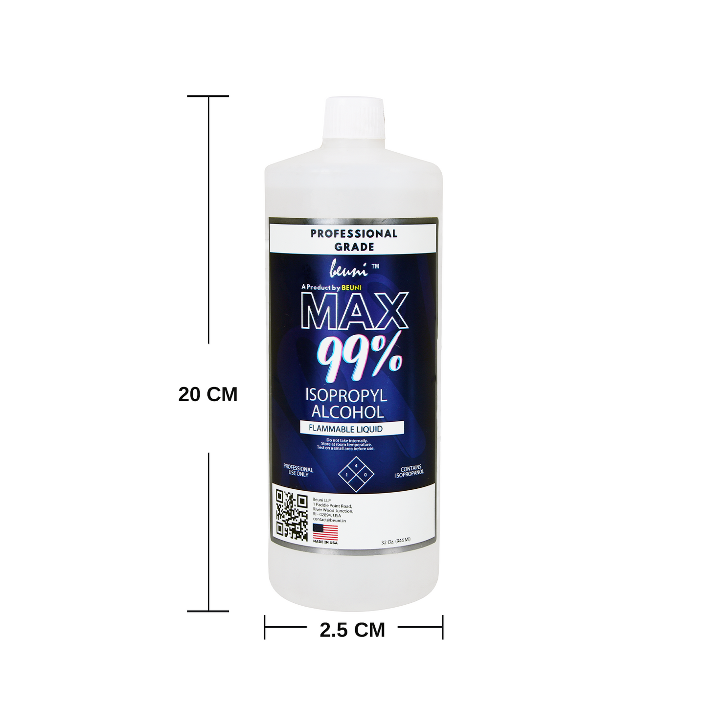 Premium Max 99% ISO Propyl Alcohol 99.9% Pure, Wig Patch Cleaner 1L