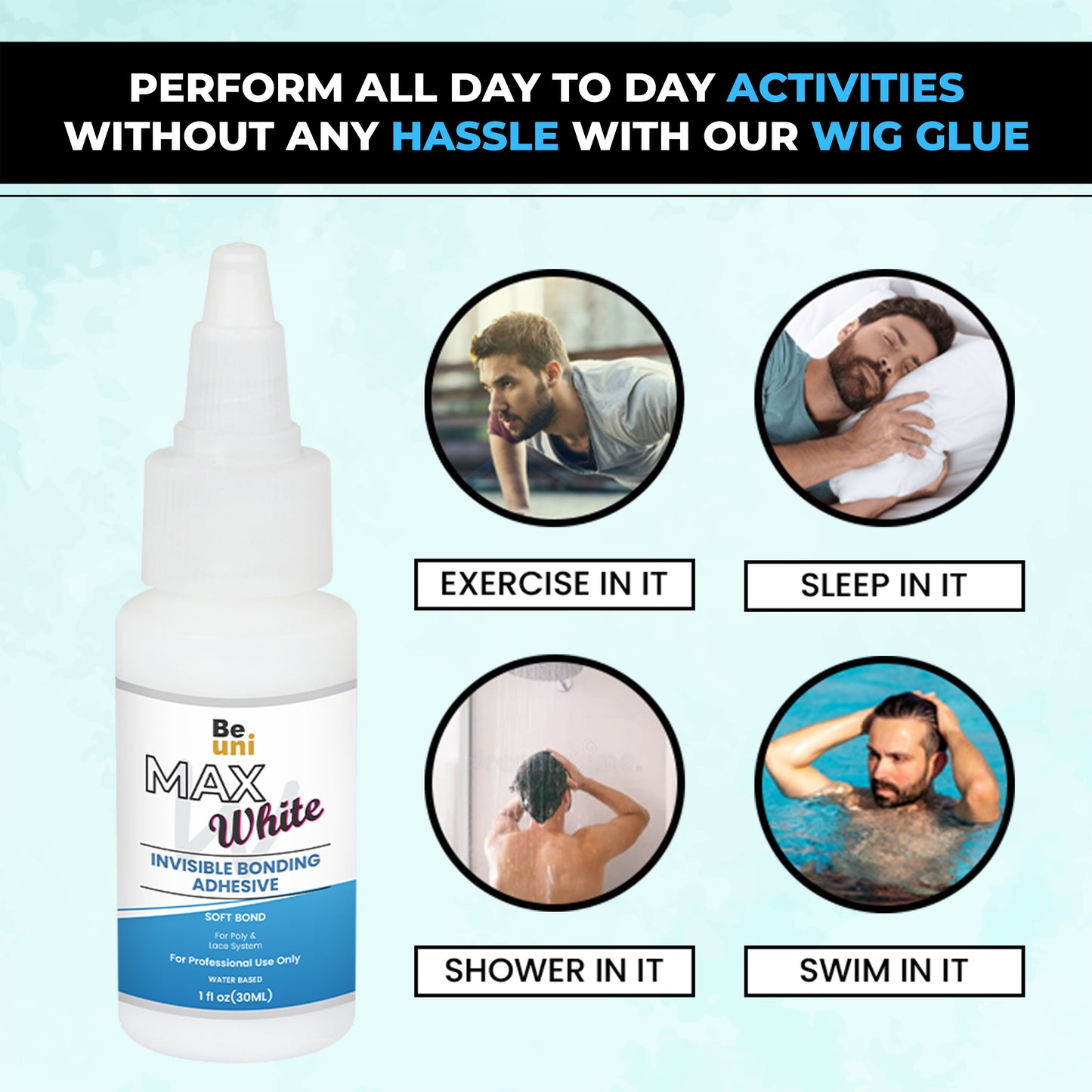 Premium Max White Wig Patch Waterproof Glue (30Ml)