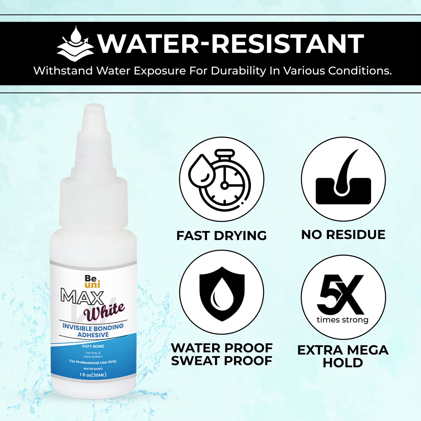 Premium Max White Wig Patch Waterproof Glue (30Ml)