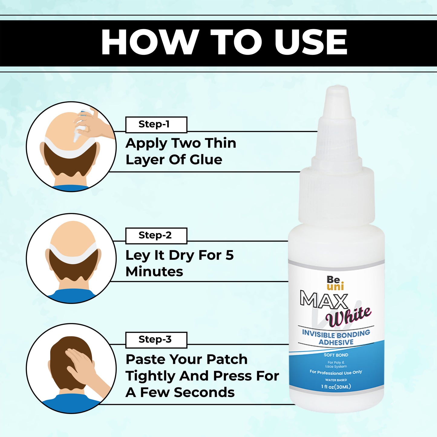 Premium Max White Wig Patch Waterproof Glue (30Ml)