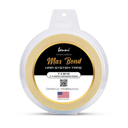 Premium Max Bond Double Sided Transparent Ultra Hold Tape for Wigs & Extensions (1″ x 36 YD)