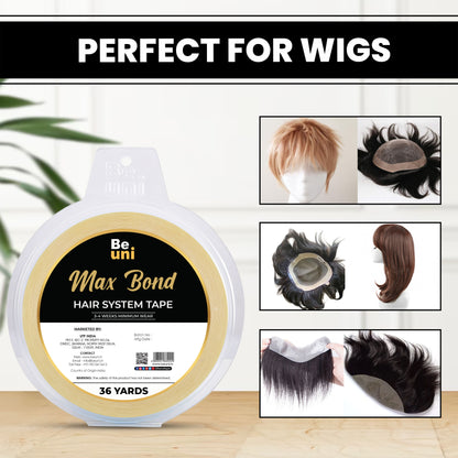 Premium Max Bond Double Sided Transparent Ultra Hold Tape for Wigs & Extensions (1″ x 36 YD)