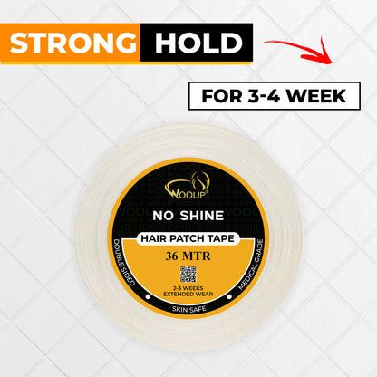 Woolip Super Stretch Double sided No shine Hair Patch Ultra Hold Tape (36 Meter)
