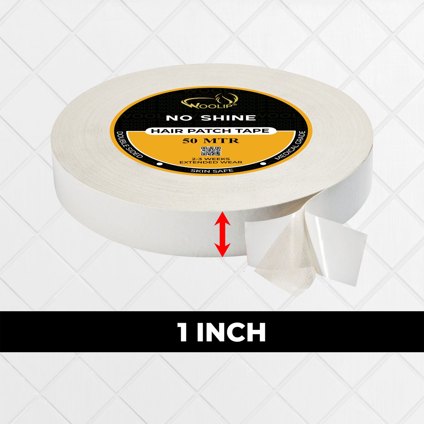 Woolip Super Stretch Double sided No Shine Hair Patch Ultra Hold Tape (50 Meter)