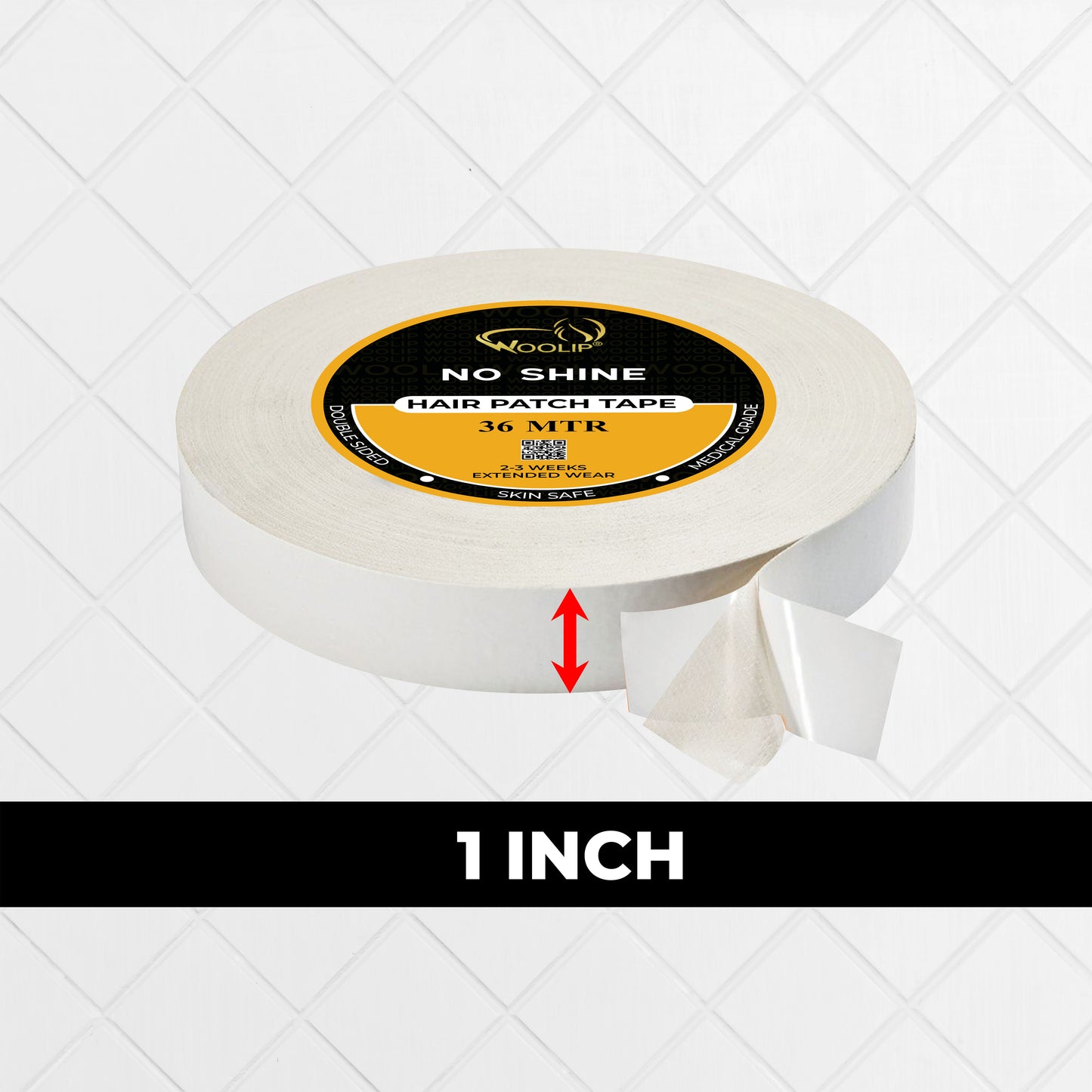 Woolip Super Stretch Double sided No shine Hair Patch Ultra Hold Tape (36 Meter)