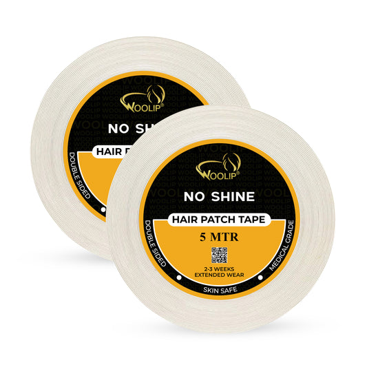 Woolip Super Stretch Double sided No shine Hair Patch Waterproof Tape Unisex (5 Meter)- Pack of 2 combo