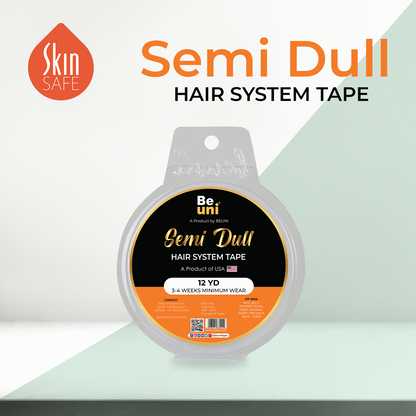 Premium Semi Dull Double Sided Transparent No Shine Hair Patch Tape (1 x 12 YD)