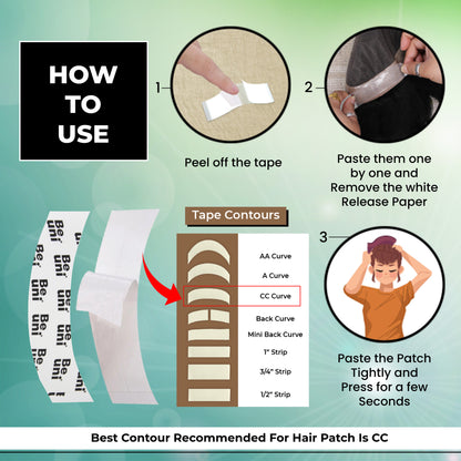 Premium Semi Dull No Shine Wig Tape Double Sided Transparent No Shine High Adhesive (36 Strips)