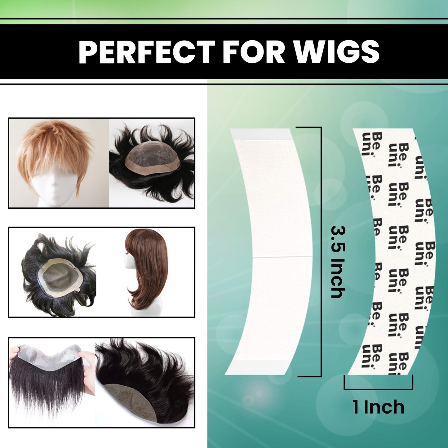 Premium Semi Dull No Shine Wig Tape Double Sided Transparent No Shine High Adhesive (36 Strips)