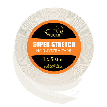 Woolip Super Stretch Double sided No shine Hair Patch Tape Unisex (5 Meter)