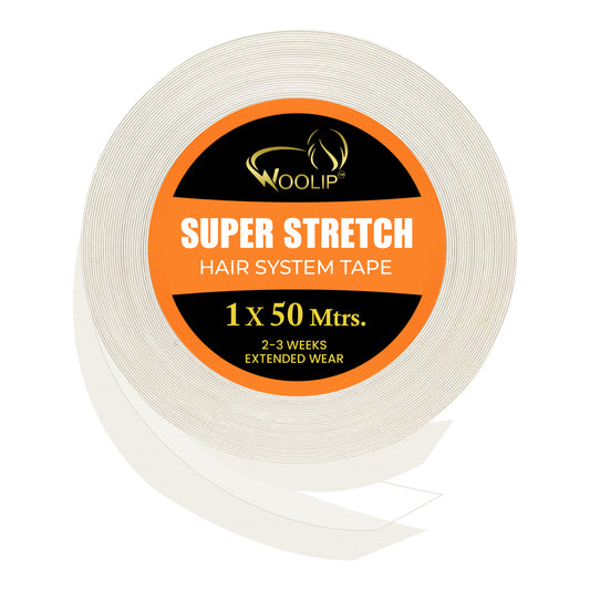 Woolip Super Stretch Double sided No Shine Hair Patch Ultra Hold Tape (50 Meter)