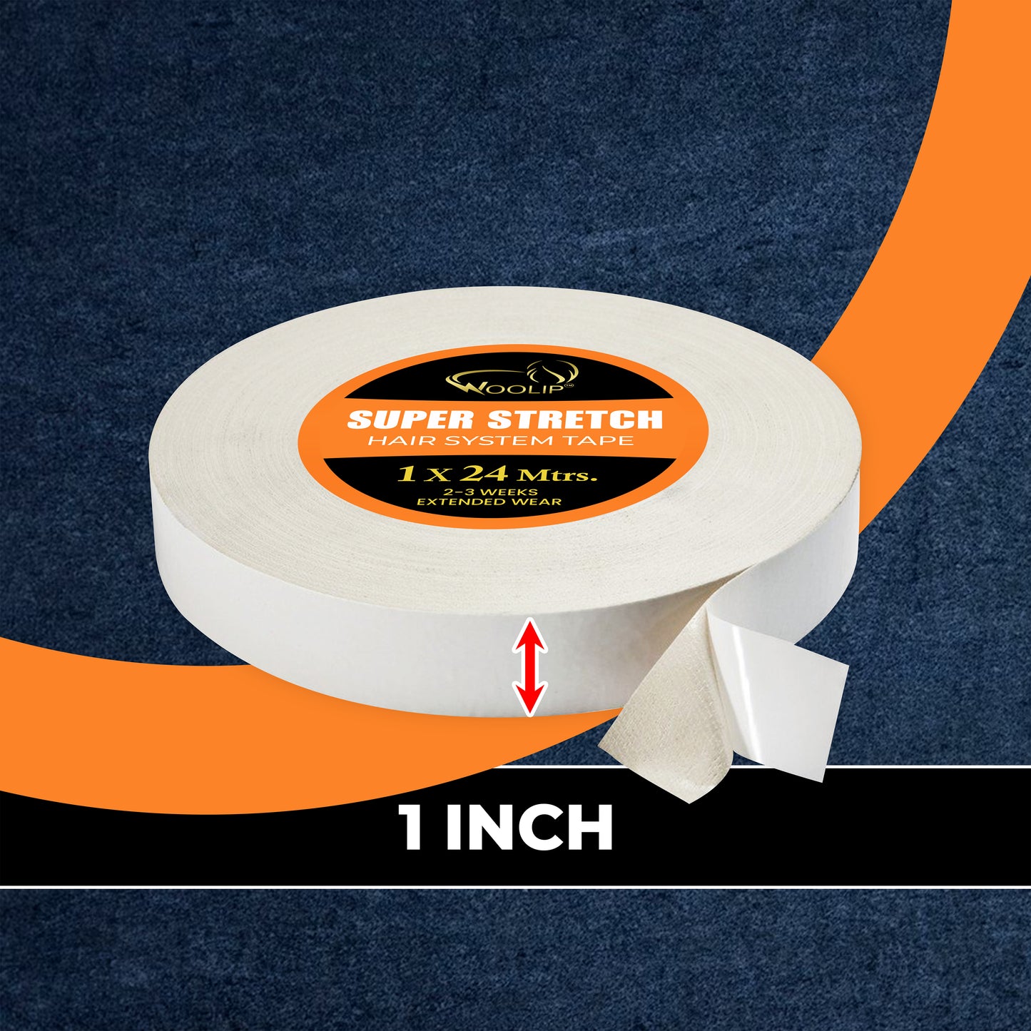 Woolip Super Stretch Double sided No shine Hair Patch Ultra Hold Tape (24 Meter)