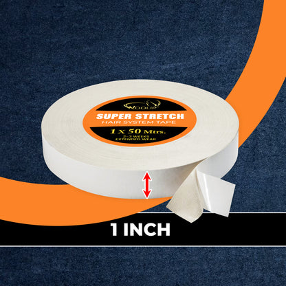 Woolip Super Stretch Double sided No Shine Hair Patch Ultra Hold Tape (50 Meter)